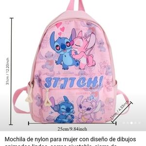 Pink Stitch Cartoon Backpack
